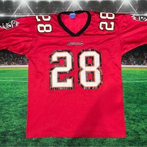 Vintage Warrick DUNN #28 TAMPA BAY BUCCANEERS Champion Jersey Sz Large Used